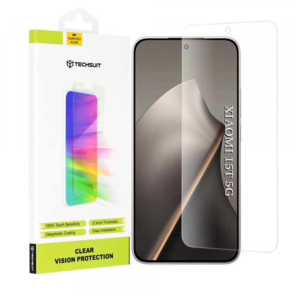 Folie de protectie Ecran Techsuit Clear Vision pentru Xiaomi 15T, Sticla Securizata, Full Glue