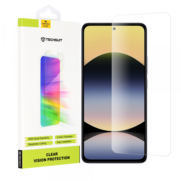 Folie de protectie Ecran Techsuit Clear Vision pentru Xiaomi Redmi Note 14 4G (Regional) / Note 14 5G, Sticla Securizata, Full Glue