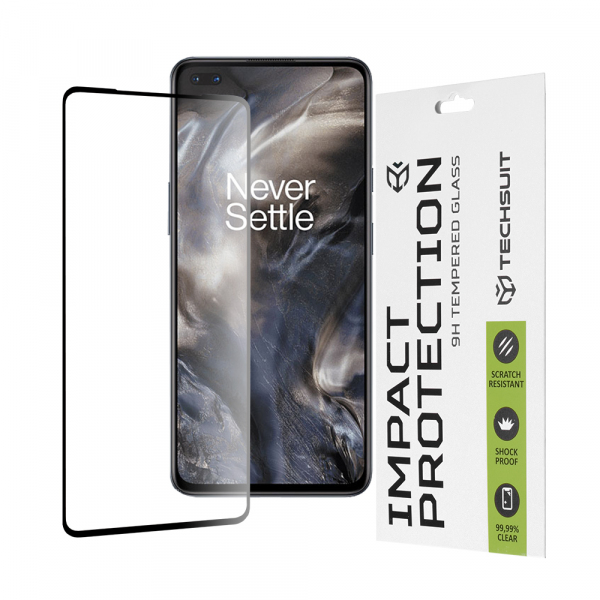 Folie de protectie Ecran Techsuit M2 pentru OnePlus Nord, Sticla Securizata, Full Glue, 111D, Neagra