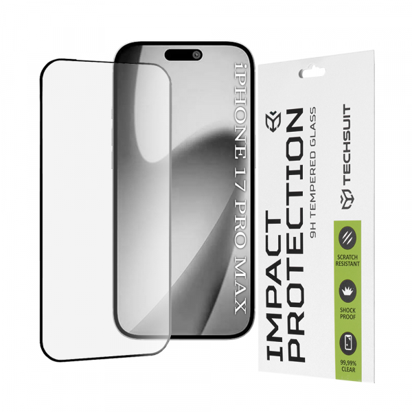 Folie de protectie Ecran Techsuit pentru Apple iPhone 18 Pro Max / 17 Pro Max, Sticla Securizata, Full Glue, 111D, Neagra