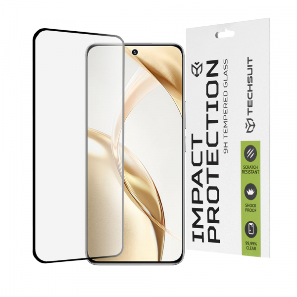 Folie de protectie Ecran Techsuit pentru Honor 200, Sticla Securizata, Full Glue, 111D, Neagra