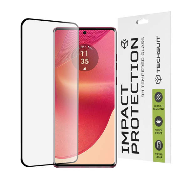 Folie de protectie Ecran Techsuit pentru Motorola Edge 50 Fusion, Sticla Securizata, Full Glue, 111D, Neagra