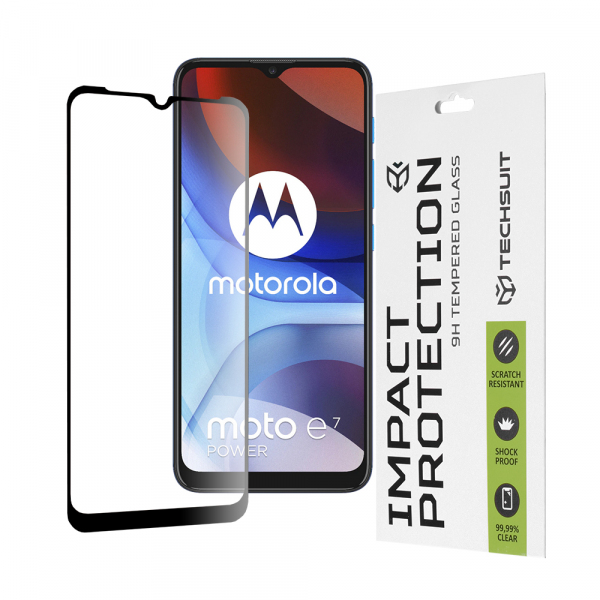 Folie de protectie Ecran Techsuit pentru Motorola Moto E7i Power / E7 Power, Sticla Securizata, Full Glue, 111D, Neagra