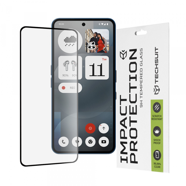 Folie de protectie Ecran Techsuit pentru Nothing Phone (3a) / Phone (3a) Pro, Sticla Securizata, Full Glue, 111D, Neagra
