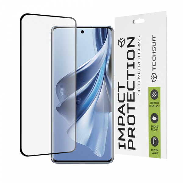 Folie de protectie Ecran Techsuit pentru Oppo Reno10, Sticla Securizata, Full Glue, 111D, Neagra