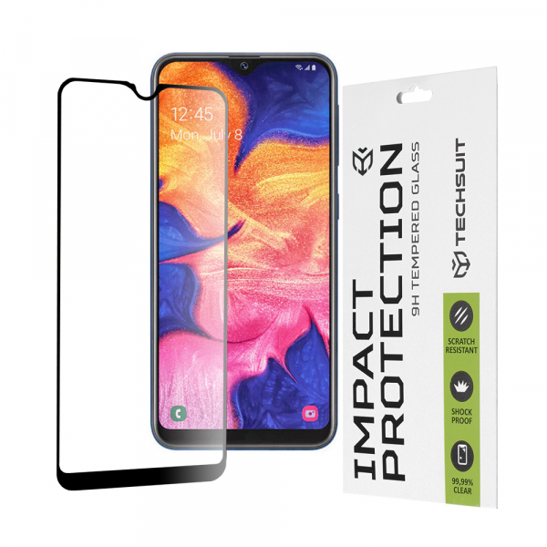 Folie de protectie Ecran Techsuit pentru Samsung Galaxy A10e A102 / A20e A202, Sticla Securizata, Full Glue, 111D, Neagra