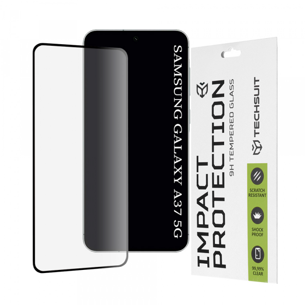 Folie de protectie Ecran Techsuit pentru Samsung Galaxy A37 5G, Sticla Securizata, Full Glue, 111D, Neagra