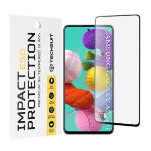 Folie de protectie Ecran Techsuit pentru Samsung Galaxy A51 5G A516 / A51 A515, Sticla Securizata, Full Glue, Neagra