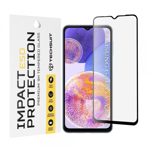 Folie de protectie Ecran Techsuit pentru Samsung Galaxy M13 M135 / F13 E135 / A23 5G A236 / A23 A235 / M23 M236, Sticla Securizata, Full Glue, Neagra