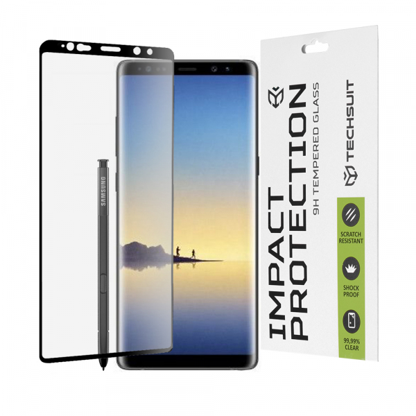 Folie de protectie Ecran Techsuit pentru Samsung Galaxy Note 8 N950, Sticla Securizata, Full Glue, 111D, Neagra