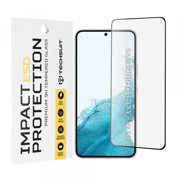 Folie de protectie Ecran Techsuit pentru Samsung Galaxy S23 S911 / S22 5G S901, Sticla Securizata, Full Glue, Neagra