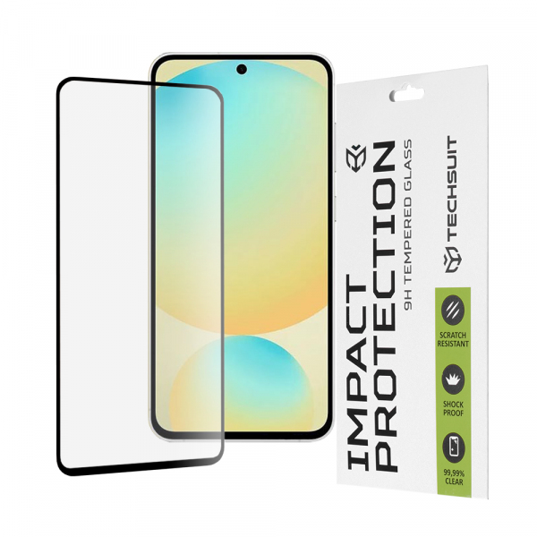 Folie de protectie Ecran Techsuit pentru Samsung Galaxy S24 FE S721, Sticla Securizata, Full Glue, 111D, Neagra