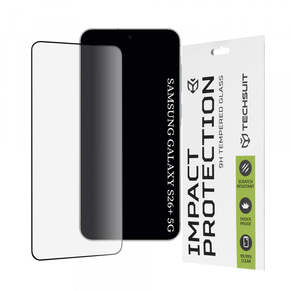 Folie de protectie Ecran Techsuit pentru Samsung Galaxy S26 Plus S947, Sticla Securizata, Full Glue, 111D, Neagra