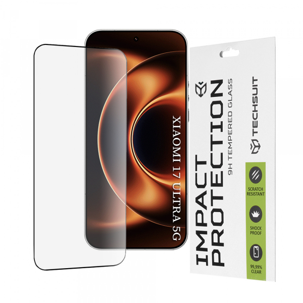 Folie de protectie Ecran Techsuit pentru Xiaomi 17 Ultra, Sticla Securizata, Full Glue, 111D, Neagra