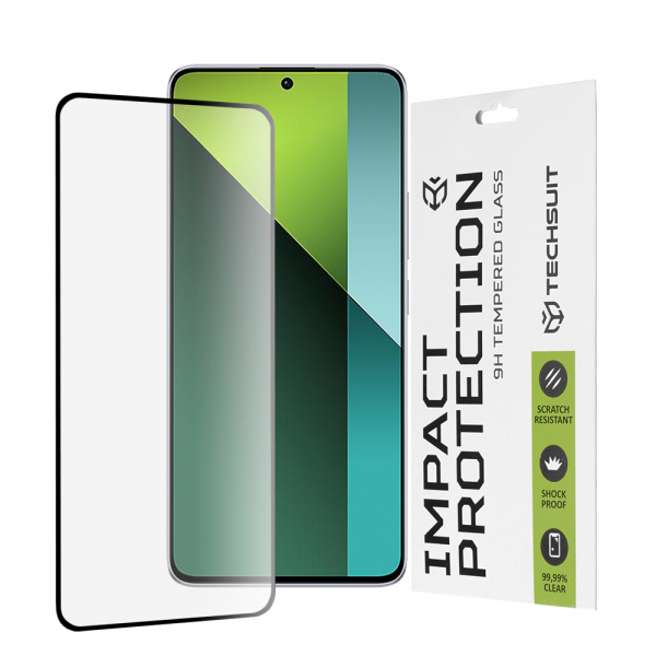 Folie de protectie Ecran Techsuit pentru Xiaomi Poco X6 / Redmi Note 13 Pro 5G, Sticla Securizata, Full Glue, 111D, Neagra