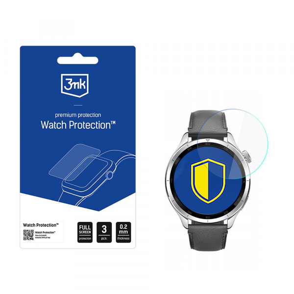 Folie Protectie 3MK FlexibleGlass pentru Xiaomi Watch S4, Set 3 bucati, Sticla Flexibila
