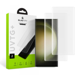 Folie de protectie Ecran GLASTIFY UVTG+ pentru Samsung Galaxy S23 Ultra S918, Sticla Securizata, UV Glue, Set 2 bucati