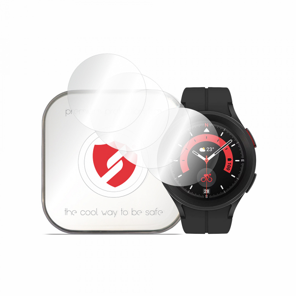 Folie Protectie Smart Protection Premium Classic pentru Samsung Galaxy Watch5 Pro 45mm, Set 4 bucati, Plastic