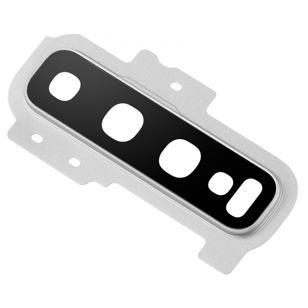 Geam Camera Spate Samsung Galaxy S10+ G975, cu Rama, Argintiu