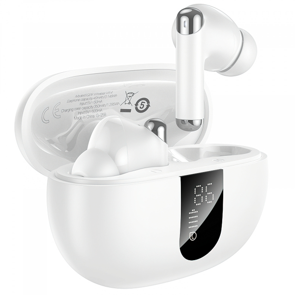 Handsfree Bluetooth HOCO EQ26, TWS, ANC, Alb