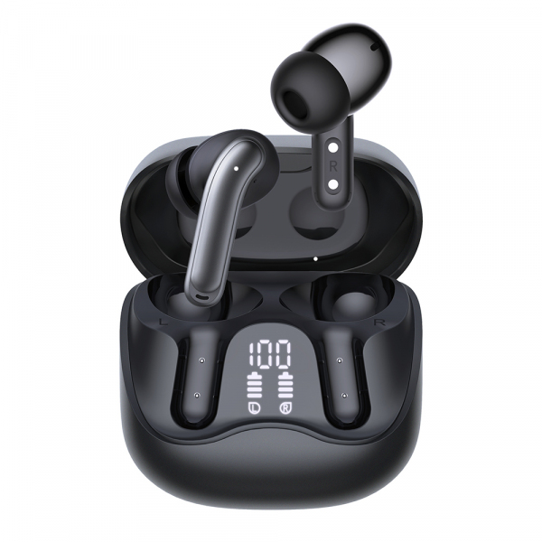 Handsfree Bluetooth Techsuit CW5 EchoFit Pro, TWS, ANC, MultiPoint, Negru