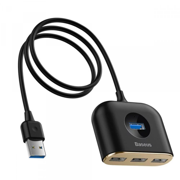Hub USB Baseus Square, 1 x USB-A 3.0 - 3 x USB-A, Negru CAHUB-AY01