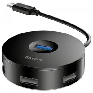 Hub USB-C Baseus AirJoy, 1 x USB-A 3.0 - 3 x USB-A, Negru CAHUB-G01