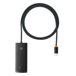 Hub USB-C Baseus Lite, 4 x USB-A 3.0 - 1 x USB-C, 1m, Negru WKQX030401