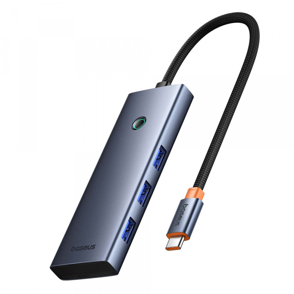 Hub USB-C Baseus UltraJoy, 3 x USB-A 3.0 - 1 x USB-C - 1 x HDMI - 1 x SD - 1 x microSD, Gri B00052803811-00