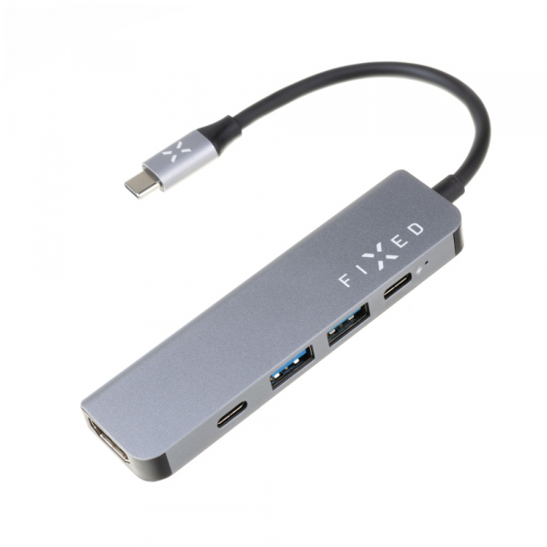 Hub USB-C Fixed, 4in1, Gri