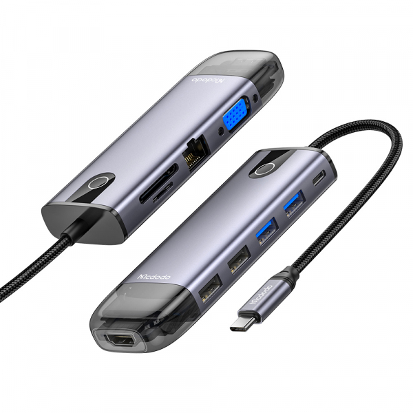 Hub USB-C McDodo HU-7420, 10in1, Gri