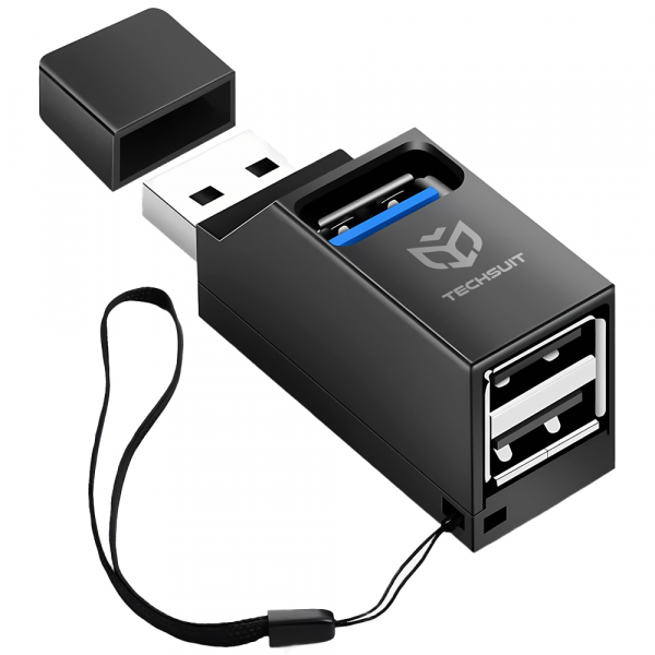 Hub USB Techsuit H11 EchoLink, 3in1, Negru