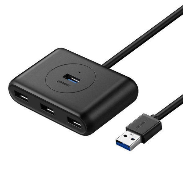 Hub USB UGREEN CR113, 4 x USB-A 3.0, 1m, Negru