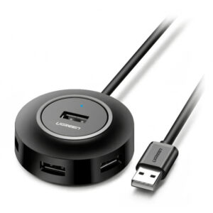 Hub USB UGREEN CR106, 4 x USB-A, 1m, Negru