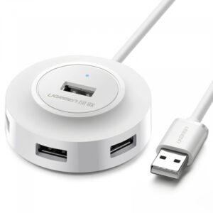 Hub USB UGREEN CR106, 4 x USB-A, 1m, Alb
