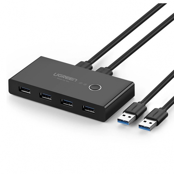 Switch USB UGREEN US216 (30768) Two Sharing Box, 4 x USB-A 3.0, Negru