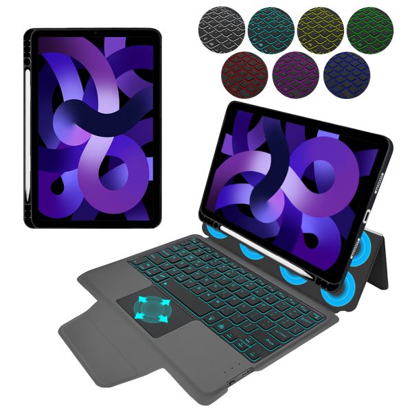 Husa cu Tastatura pentru Apple iPad Air 11 (2026) / iPad Air 11 (2025) / Air 11 (2024) / Air (2022) / Air (2020), Techsuit, KeyTab Pro, Neagra