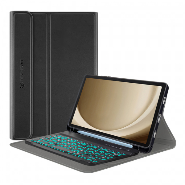 Husa cu Tastatura pentru Samsung Galaxy Tab A9+, Techsuit, CozyTab, Neagra