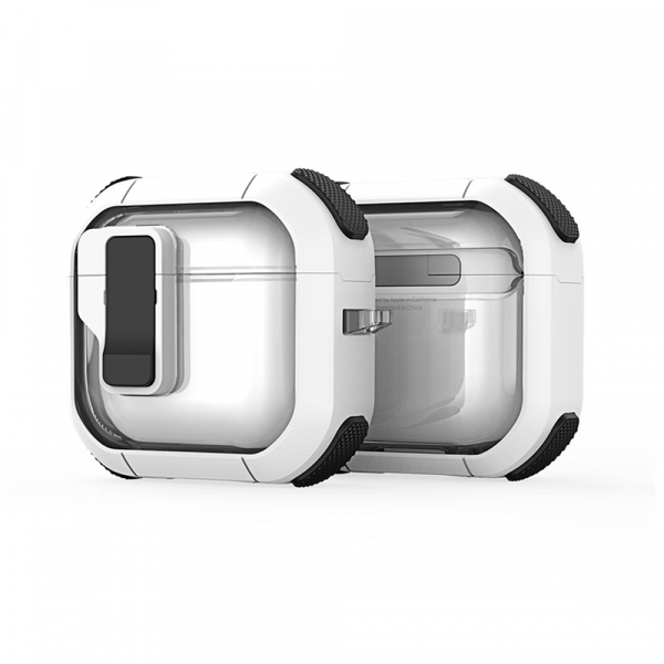 Husa DUX DUCIS PECN pentru Apple AirPods 4, Alba Neagra
