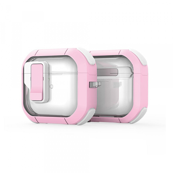 Husa DUX DUCIS PECN pentru Apple AirPods 4, Roz Alba