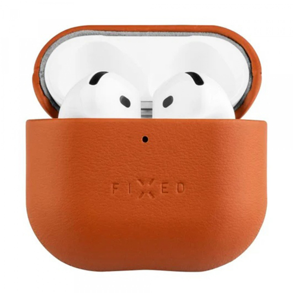 Husa Fixed PodsLeather pentru Apple AirPods 4, Maro