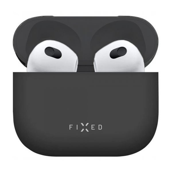 Husa Fixed Silky pentru Apple AirPods 4, Neagra