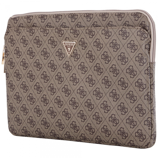 Husa Guess 4G Triangle Logo pentru Laptop 14inch, Maro