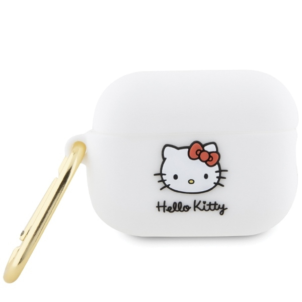 Husa Hello Kitty 3D Kitty Head pentru Apple AirPods Pro 2, Alba