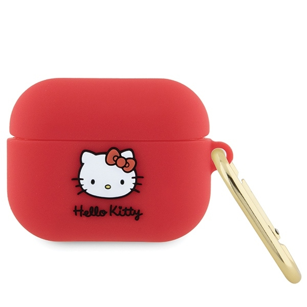 Husa Hello Kitty 3D Kitty Head pentru Apple AirPods Pro, Rosie