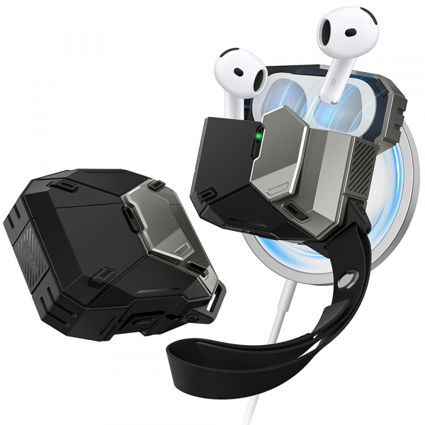 Husa i-Blason Matrix pentru Apple AirPods 4, Neagra