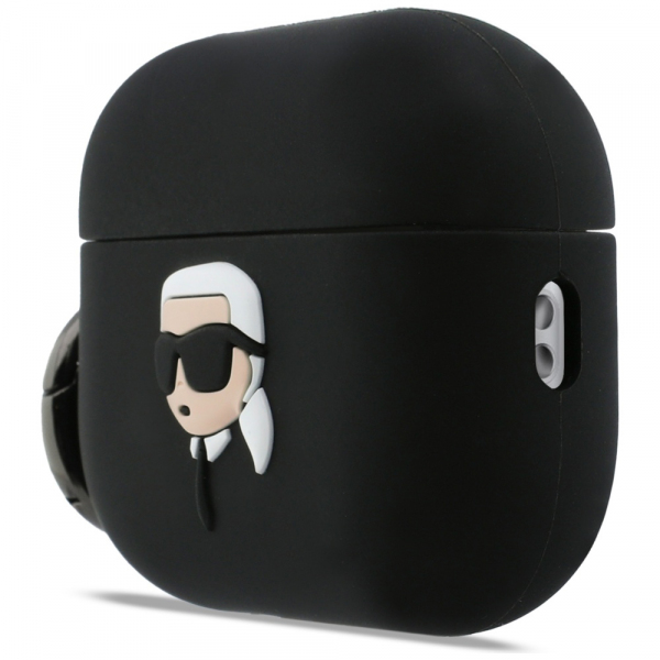 Husa Karl Lagerfeld 3D Karl\'s Head pentru Apple Airpods Pro 3, Neagra