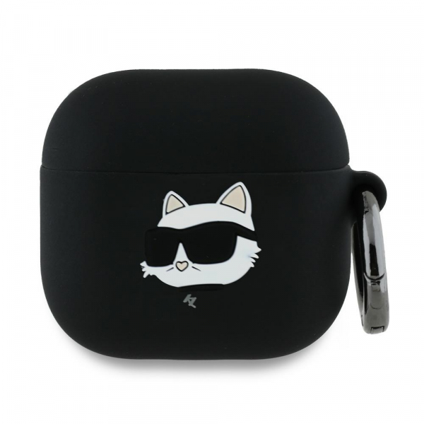 Husa Karl Lagerfeld 3D Choupette\'s Head pentru Apple AirPods 4, Neagra