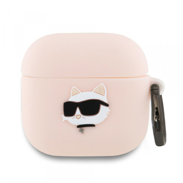 Husa Karl Lagerfeld 3D Choupette\'s Head pentru Apple AirPods 4, Roz