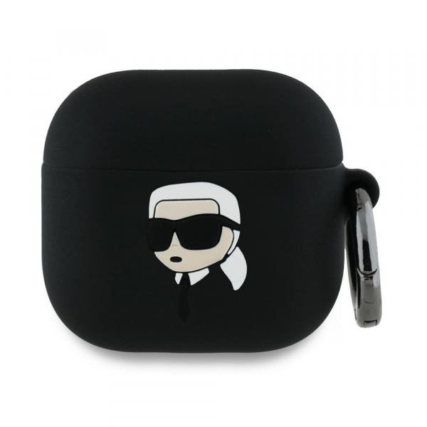 Husa Karl Lagerfeld 3D Karl\'s Head pentru Apple AirPods 4, Neagra